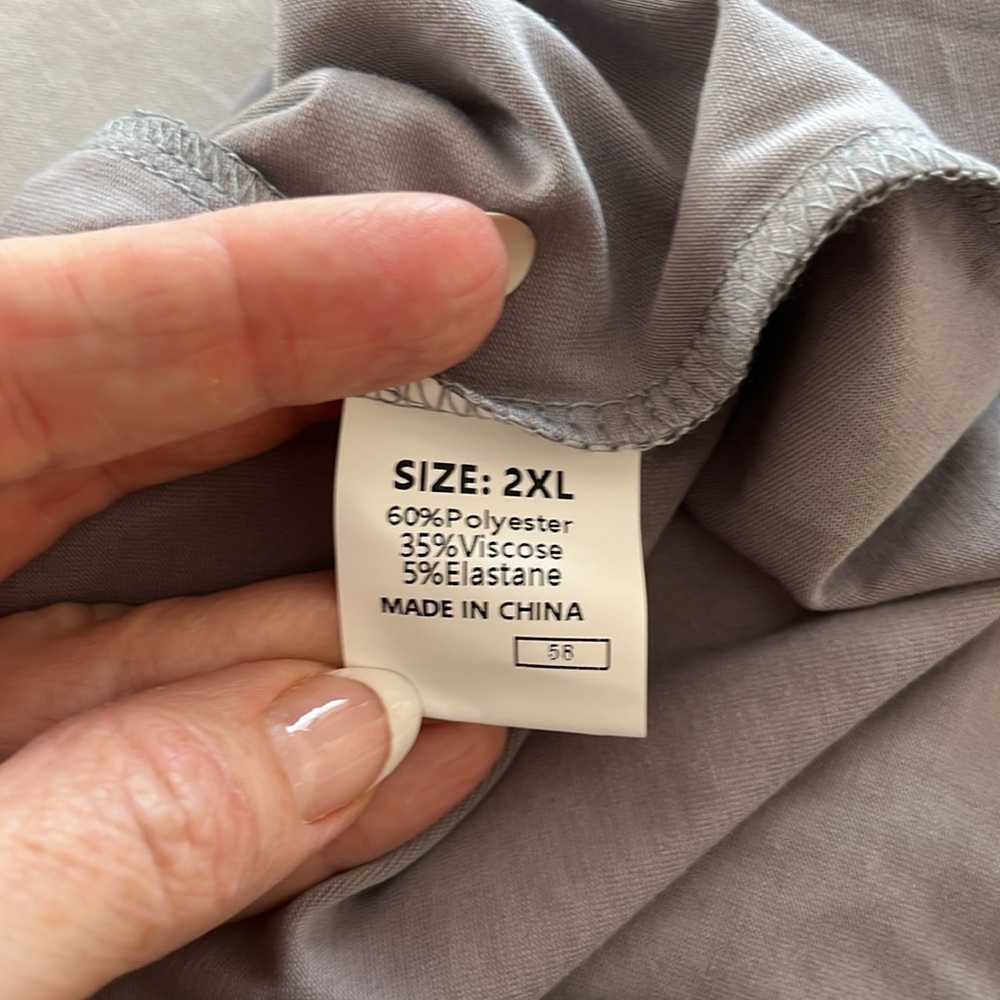 Gray Oversized T-Shirt Dress with Pockets - Picture 4 of 6